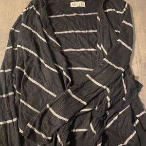 Striped Black and Gray Women's Sweater